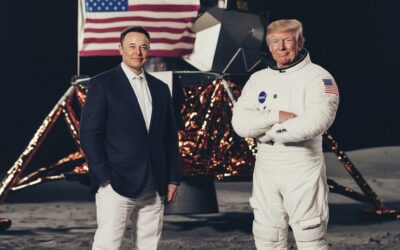 Trump and Musk moon landing